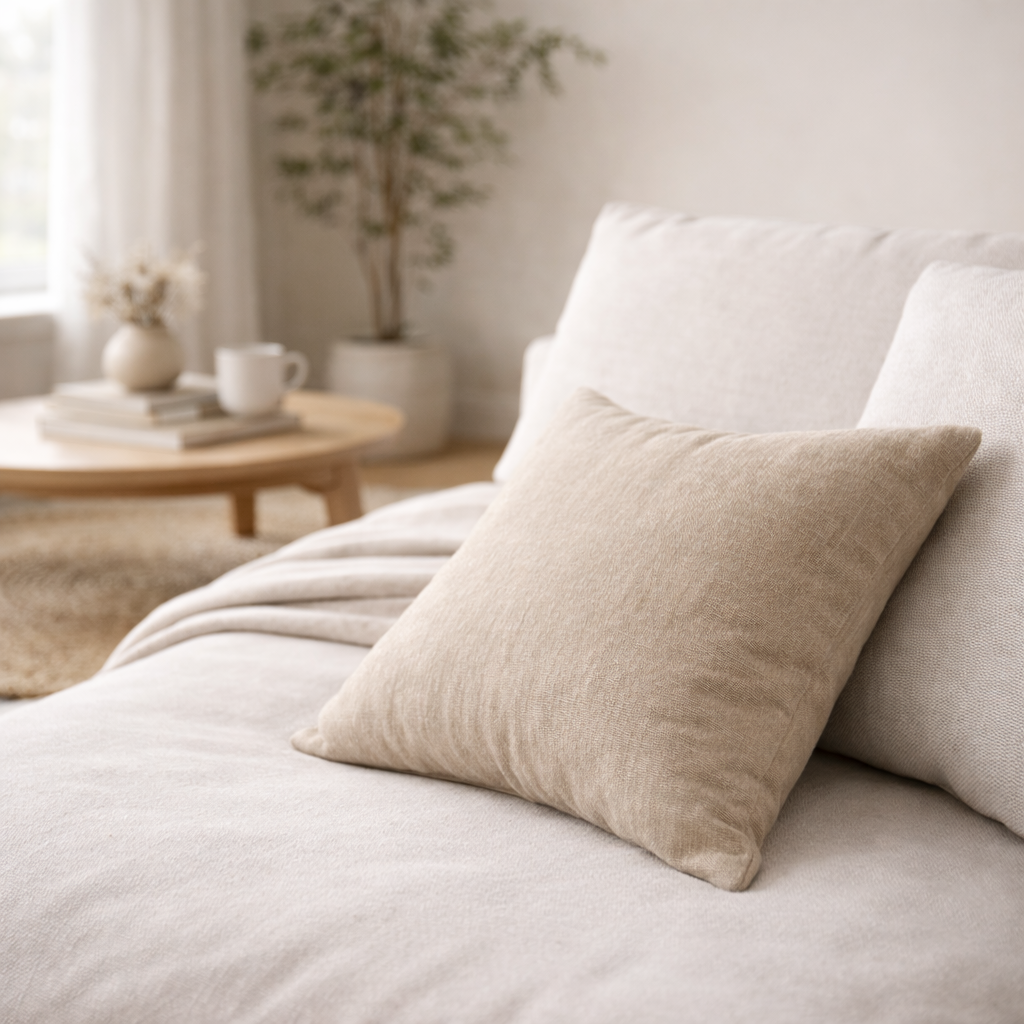 Linen Cushion Cover – Natural Texture (45×45 cm)