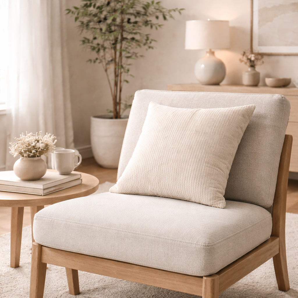 Corduroy Cushion Cover – Natural Texture (45×45 cm)